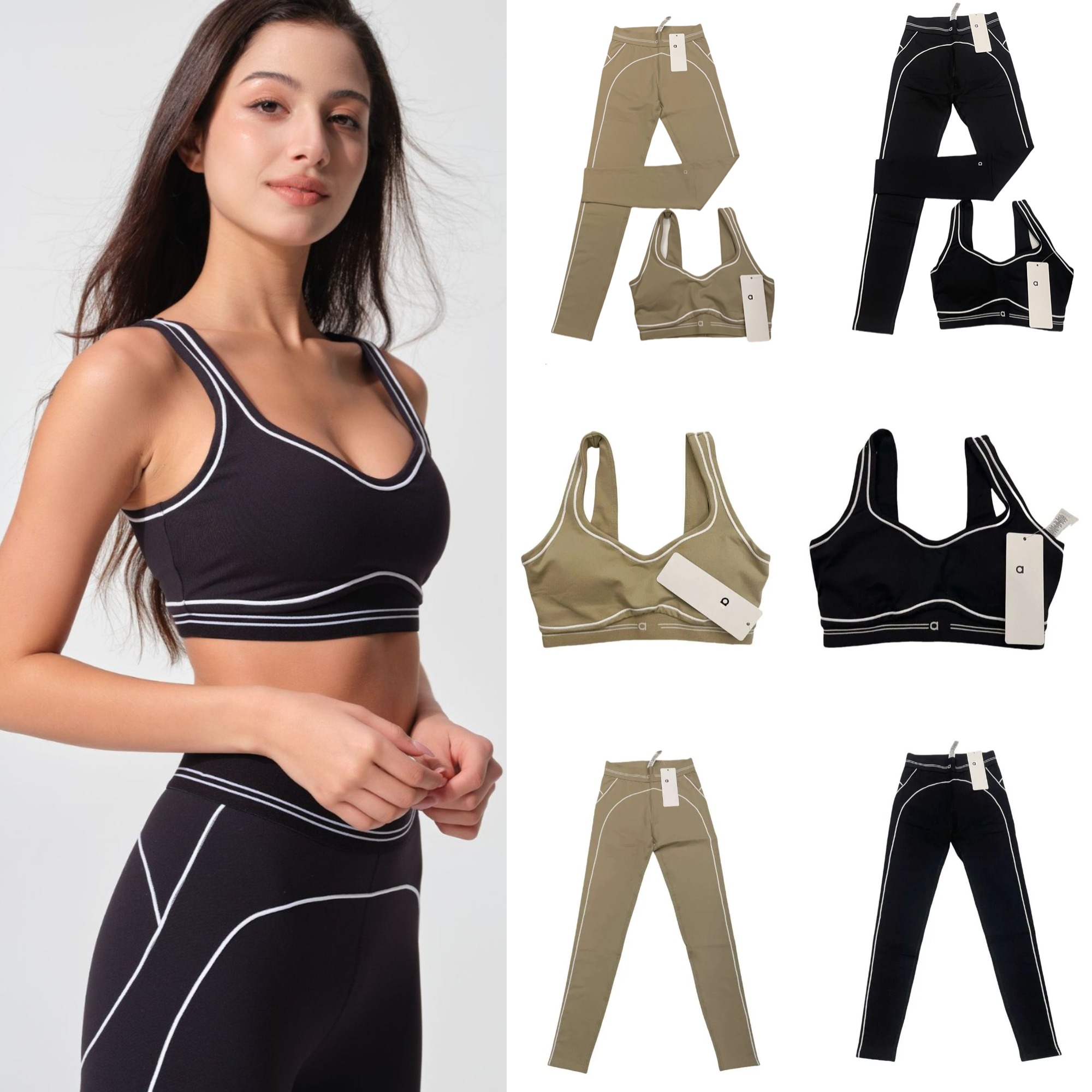 Boutique Breathable Bra leggings aloliness Sets Women Soft Elastic Pants Socks Outfits Sports Pants Fitness Wear Set aloliness jacket sweatshirt women Shorts