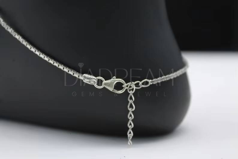 Ultra Luxurious 925 Sterling Silver Minimalist Anklet Single Moissanite Diamond Dainty Handmade Jewelry for Everyday Use
