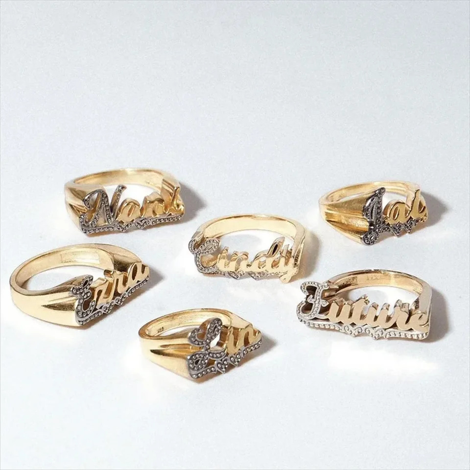 Personalized Name Customized Ring Mens and Womens Gold Ring Jewelry Gift Stainless Steel Ring Personalized Couple Ring Gift 250409