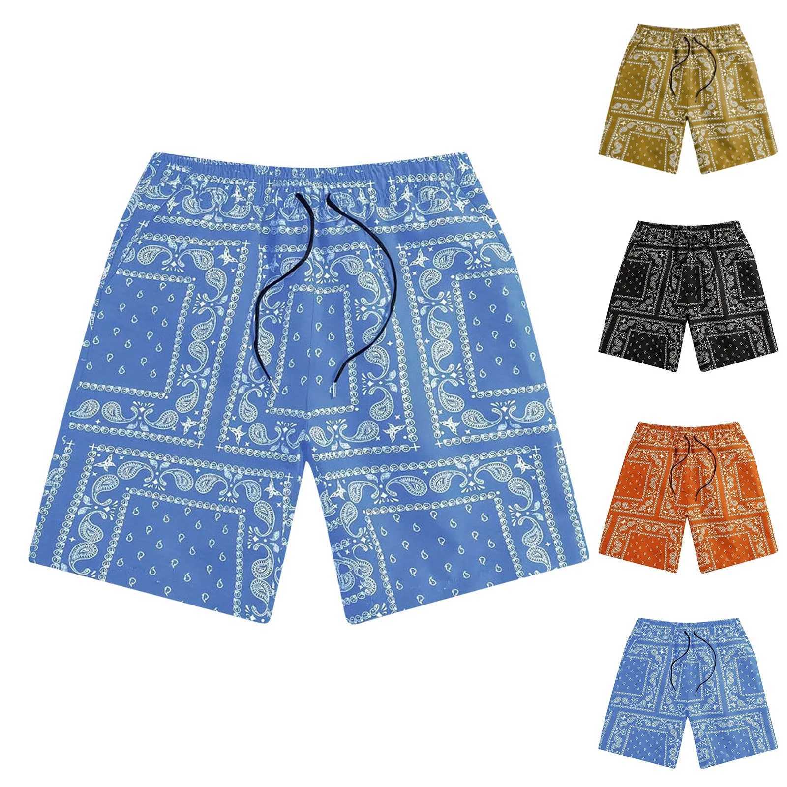 Mens casual shorts retro printed beach Trojan horse for mens holiday casual shorts fashionable and relaxed summer shorts X250410