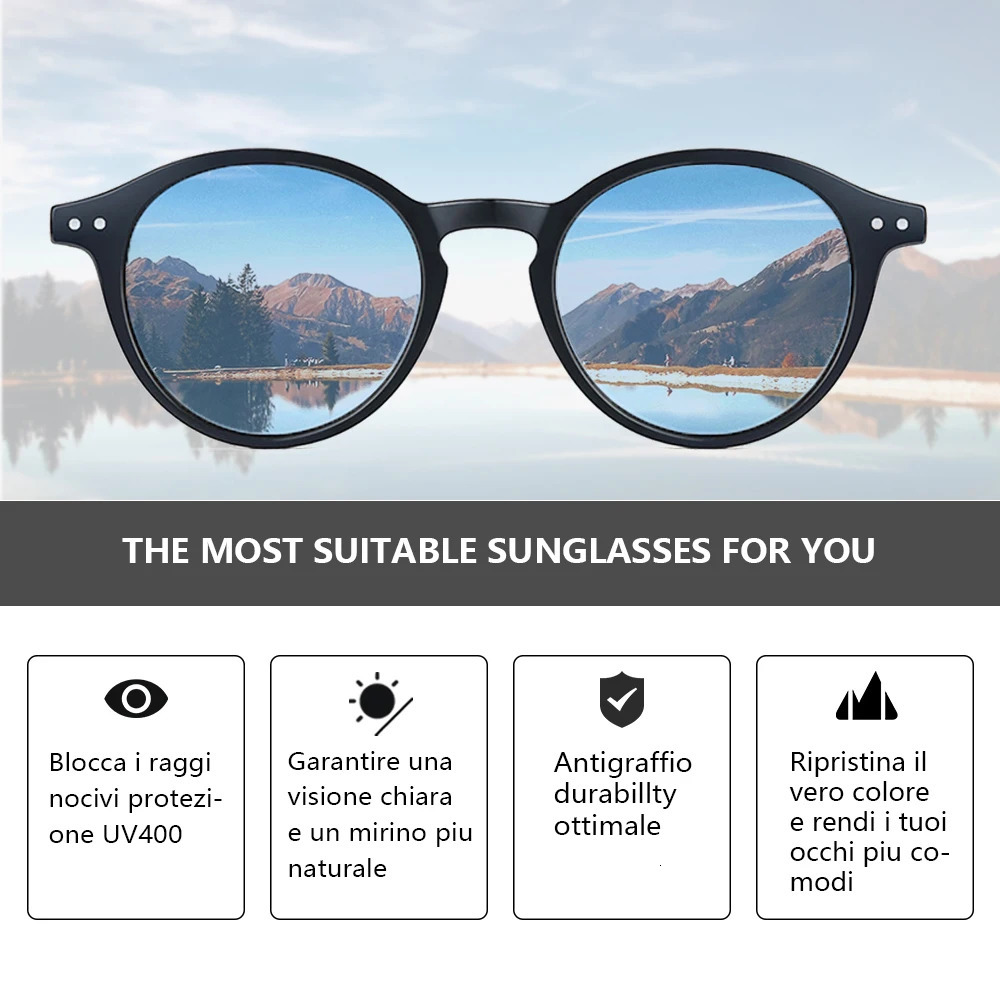 ZENOTTIC Retro Polarized Sunglasses Mens Small Round Frame Lens UV400 Goggles 250410