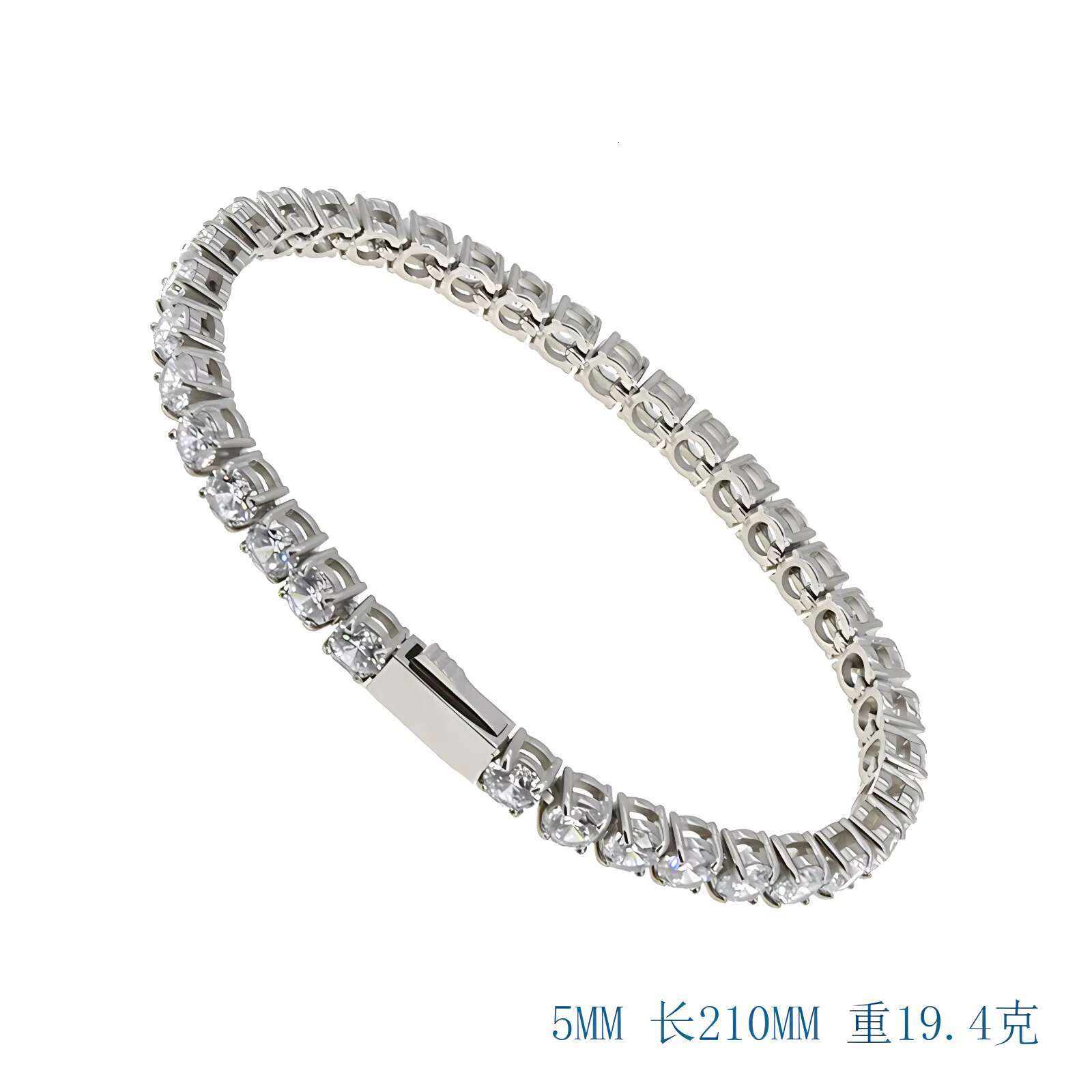 Beiyan stainless steel necklace fashionable hip-hop tennis chain, zircon 3mm, 4mm, 5mm constellation shaped claw setting