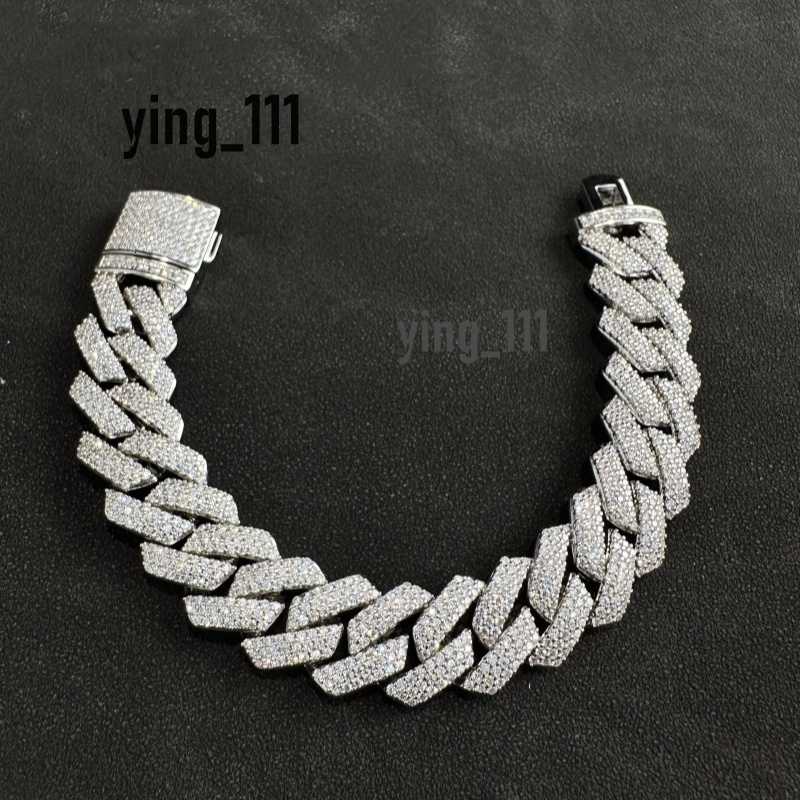 king Jewelry Hiphop 12mm Vvs Moissanite Cuban Chain Men 925 Silver Passed Diamond Tester Moissanite Cuban Link Chain