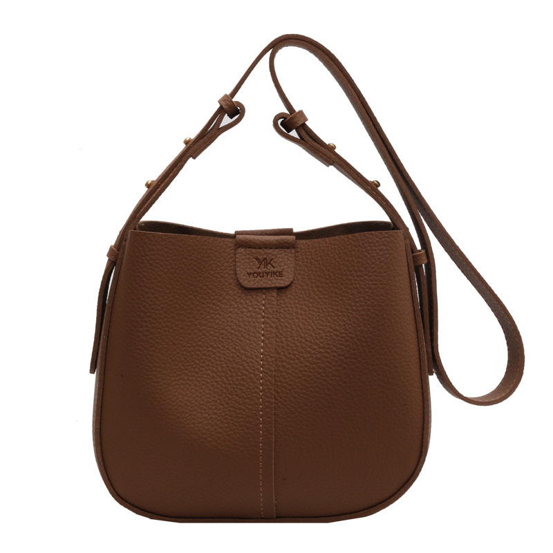 Cross-Border Versatile Small for Women, Fashionable High-Quality Simple Shoulder Crossbody Bag, Vintage Commuter Mother-Daughter Bucket Bag