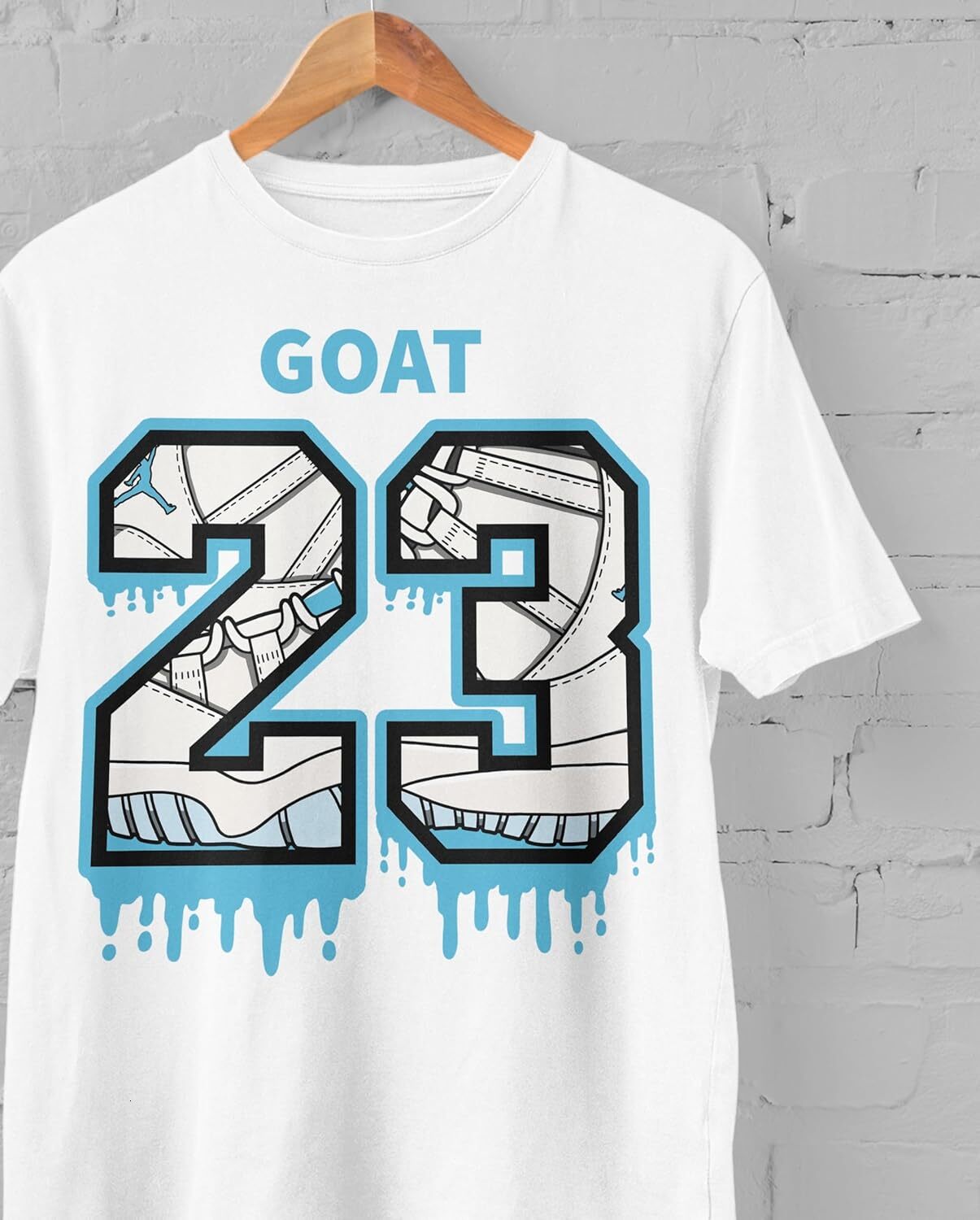 T shirt for Mens AJ 11 Legend Blue 11s Retro Shirt, Number 23 Goat, Shirts Match Sneakers.png 2D Sneaker Graphic Tee Casual Tops Clothes Short sleeve