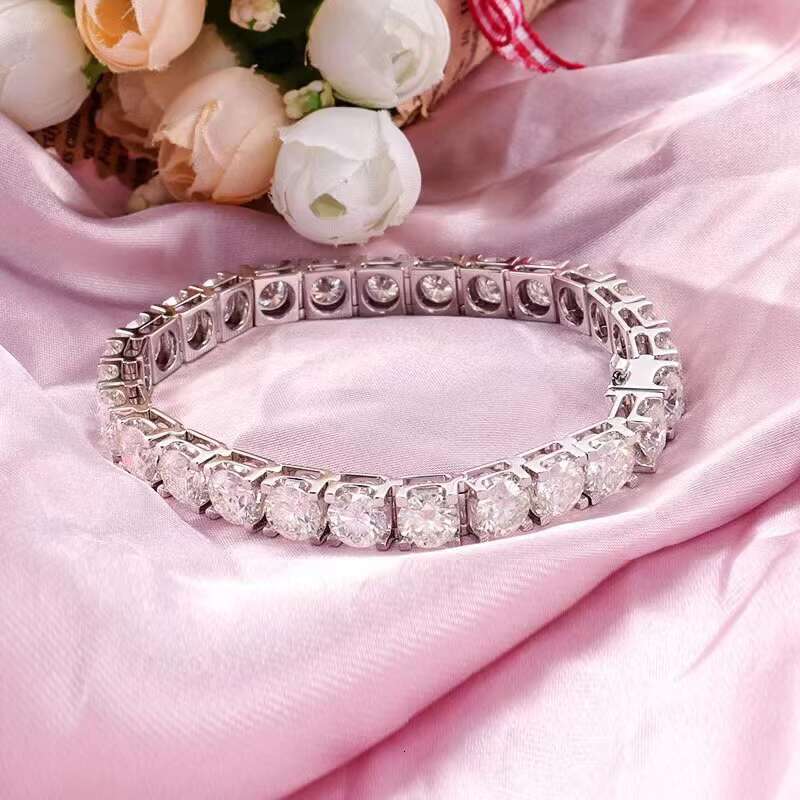 Custom Moissanite Tennis Chain Bracelet in Stock Ice Out Hip Hop Luxury Jewelry Tennis Bracelet