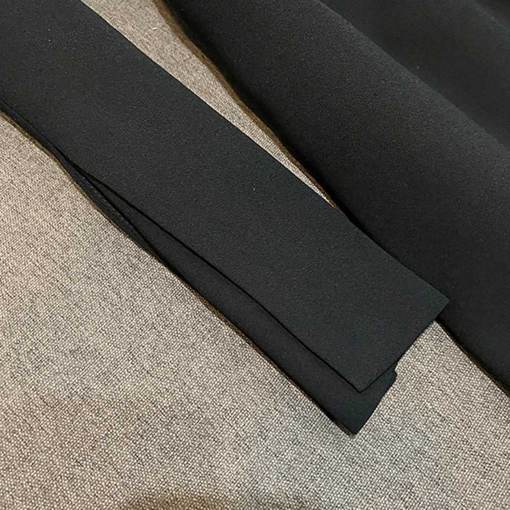 TWOTWINSTYLE Spliced Diamonds Solid Slim Fit Dresses For Women V Neck Long Sleeve High Waist Sexy Dress Female Fashion KDR532399 W251110