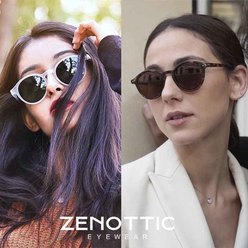 ZENOTTIC Retro Polarized Sunglasses Mens Small Round Frame Lens UV400 Goggles 250410