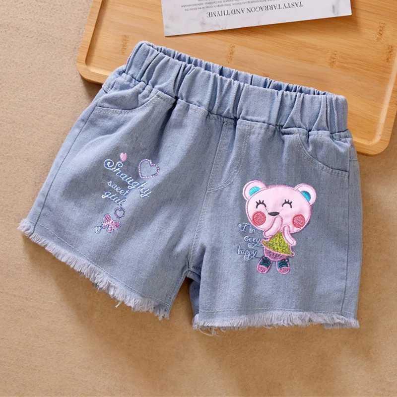 Girls Summer Jeans Heart Pattern Girls Short Jeans Latest Childrens Jeans Casual Sled Childrens Clothing 4 6 8 10 12 14 Years Old Z250410