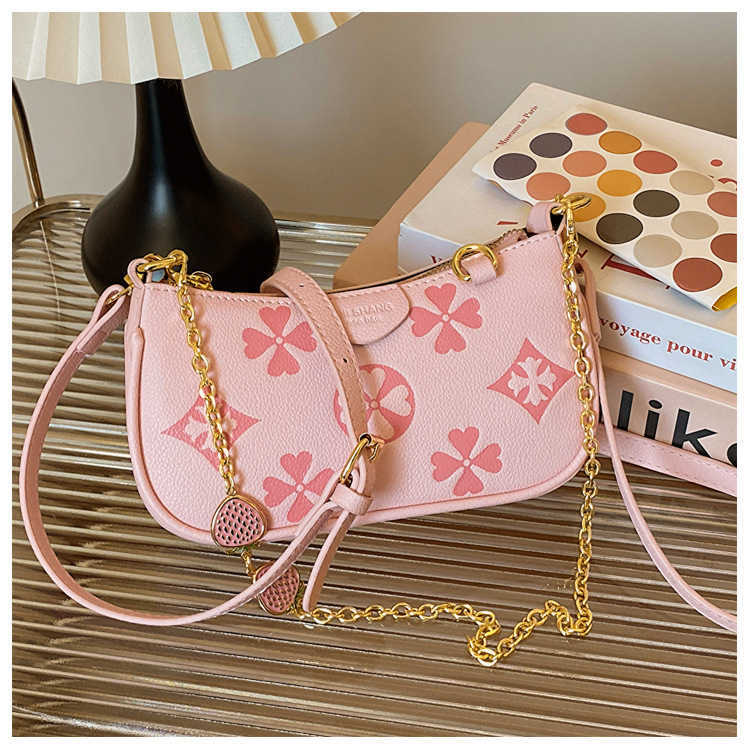 High-end Underarm Bag Summer New Niche Women's Bag Printed Chain Shoulder Handbag Crossbody Bag