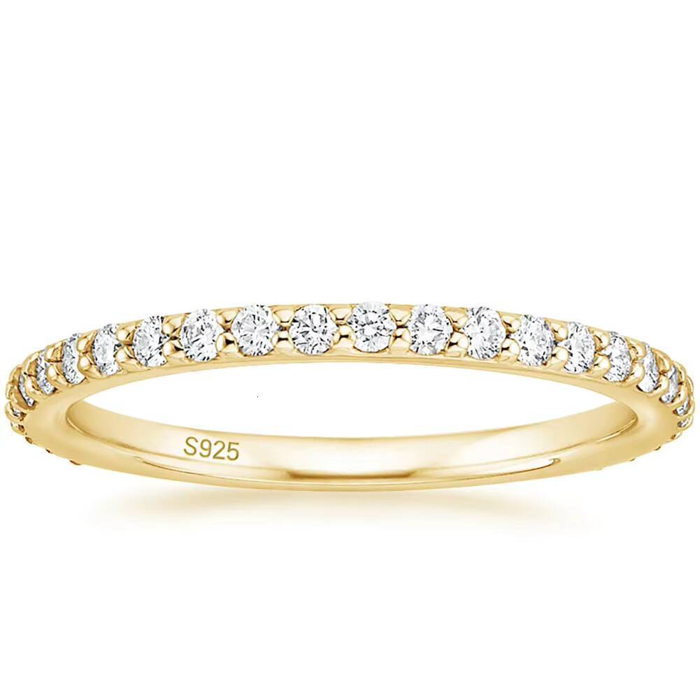 OAHLAN Wholesale Fine Jewelry 925 Sterling Silver Eternity Stackable Ring Promise Wedding Band Moissanite Rings for Women Girls
