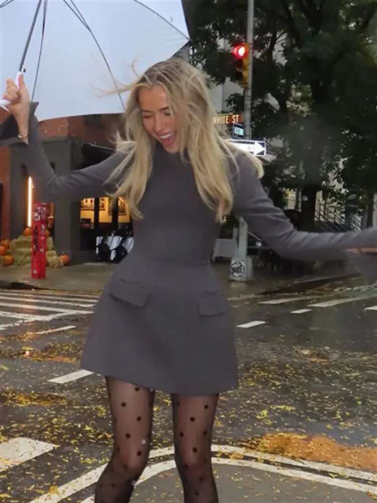 Elegant Long Sleeve Half Turtleneck Dress Women Sexy Autumn Spring Hip Package Skirts For Female 2024 Newest Slim Party Dresses