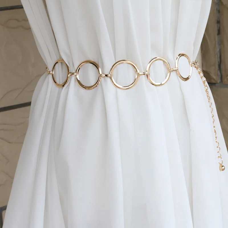 Hot S metal chain 4.5CM circular jeans with womens strap Hip strap metal chain X250410