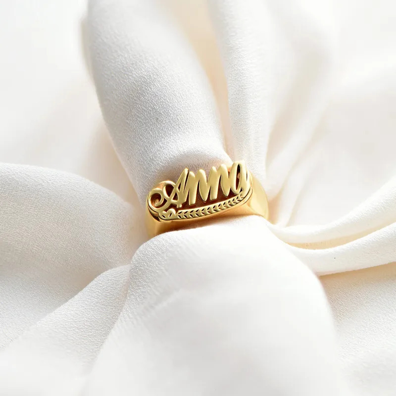 Personalized Men And Women Universal Stainless Steel Name Thick Wide Wedding Ring High Quality Jewelry 250409