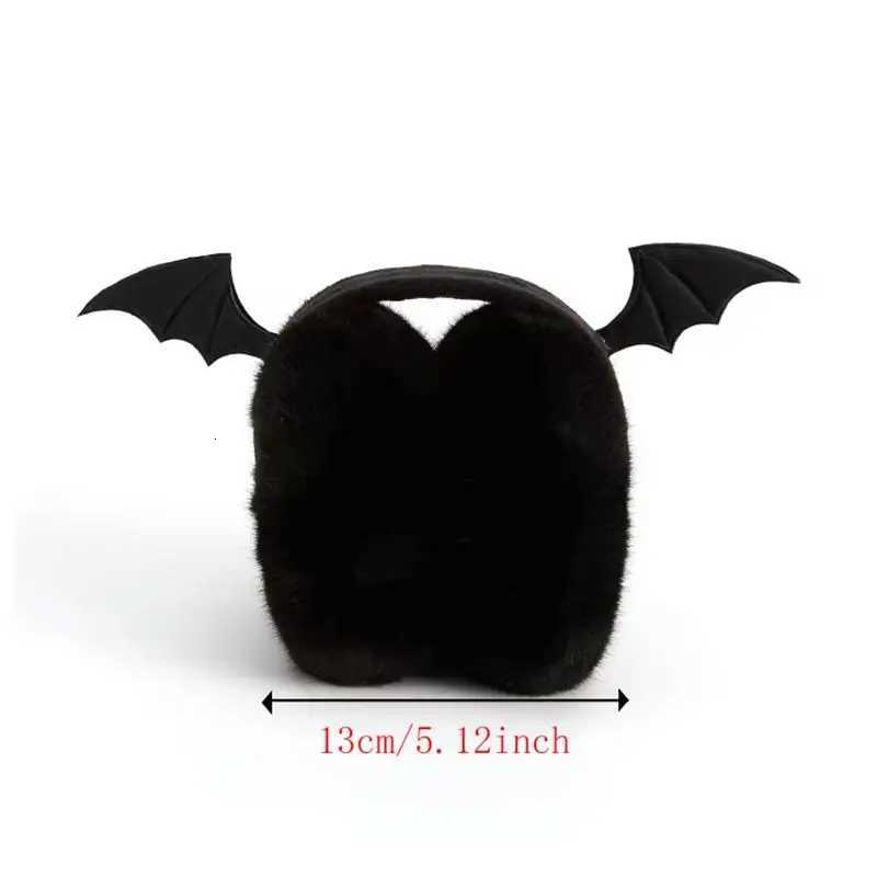 2024 Halloween Earmuffs Fashion luxurious Funny Bat Wings Black Ear Muffs High quality hypoallergenic imitation rabbit fur W251110