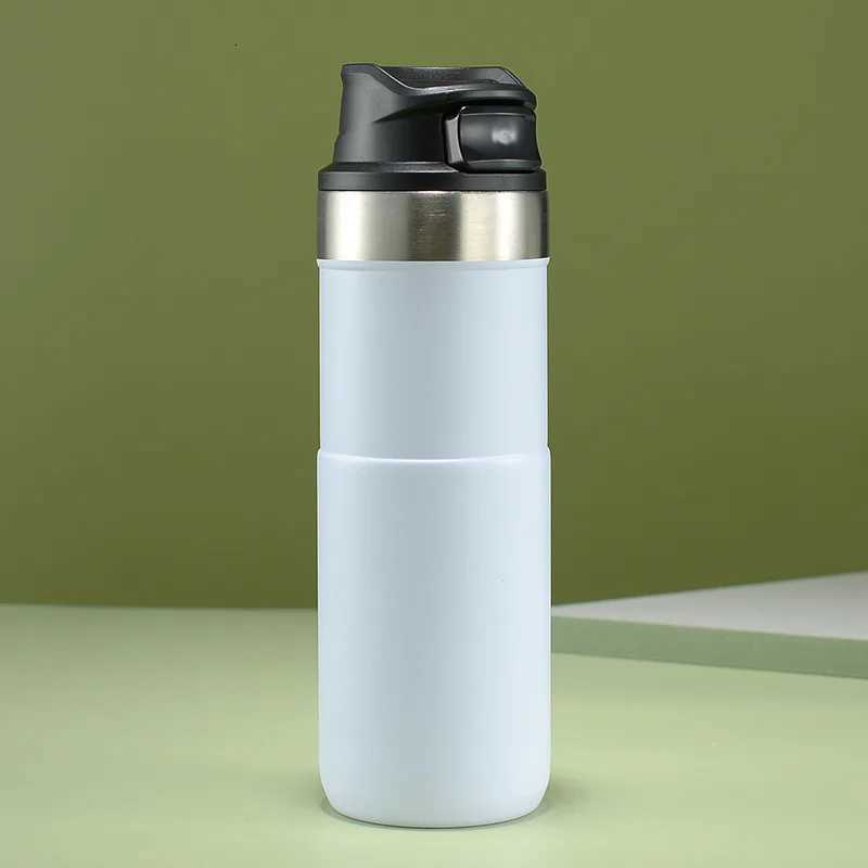 Fashionable cup 500ml Simple 304 Stainless Steel Insated bottle Double-layer Vacuum Straight Cup Outdoor Portable Straight Drinking Bamboo Cup Y251110