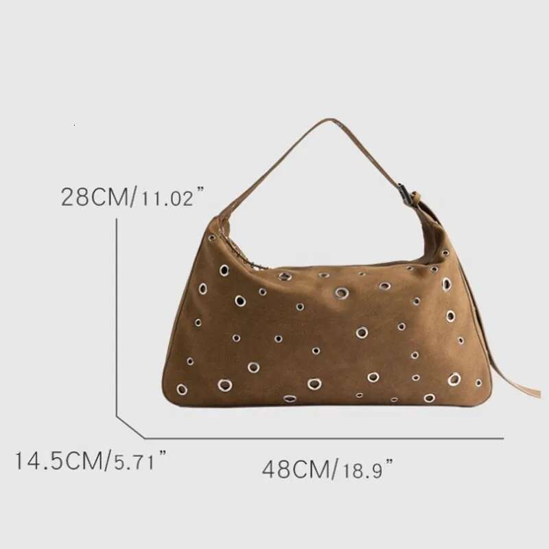 Suede Underarm Fashion Denim Wide Strap Women's With Inlaid Circular Shoulder Bag