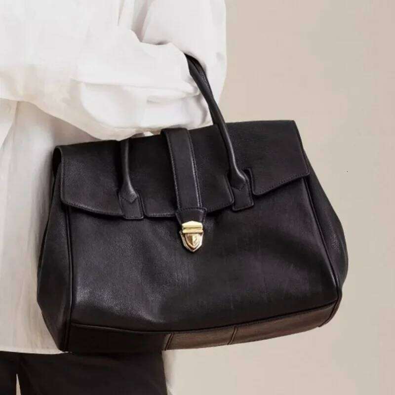 Designer Bag Tote Bag Shoulder Bag Handbag Briefcase Ladies Leather Retro Large Capacity Commuter Head Layer Cowhide Bags Breathable Soft