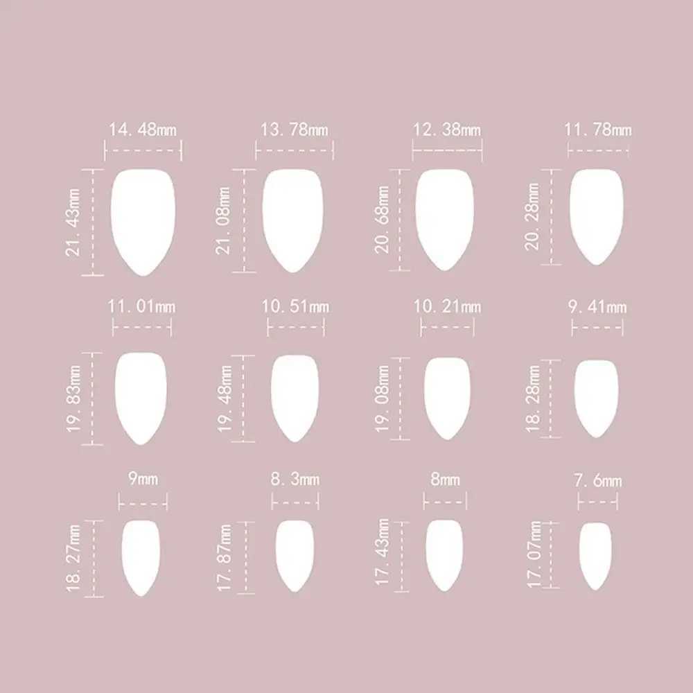 24 pieces of long almond fake nails French pearl love heart bow press fake nails DIY hand carved removable nail tips W250410