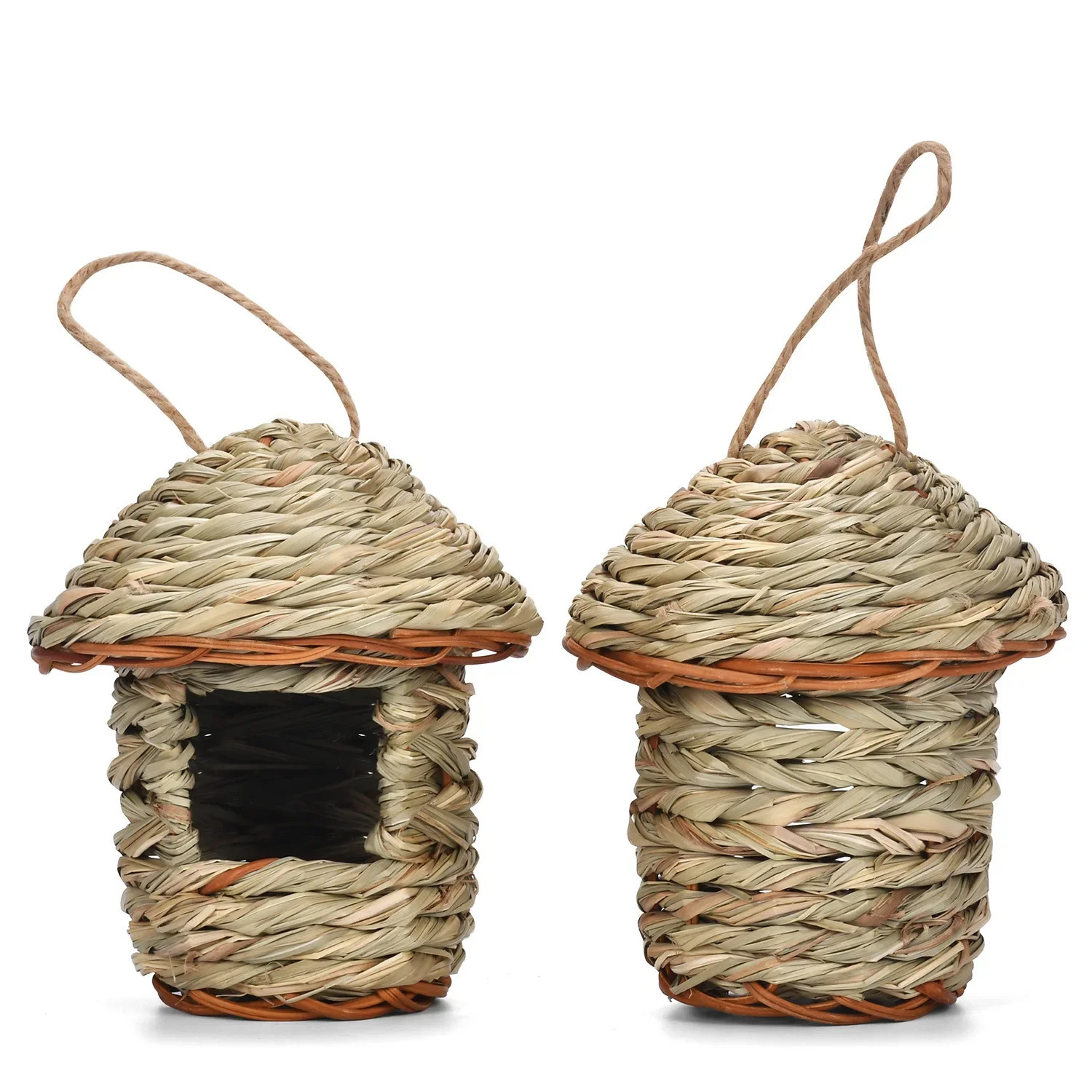 Bird Cage Natural Grass Egg Pitcher Bird House Outdoor Decoration Weaving Hanging Parrot Nest Pet Bedroom 250403