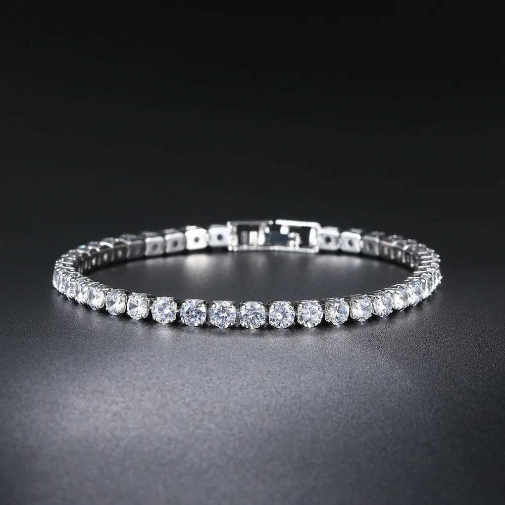 Womens Fashion 4mm Zirconia Tennis Bracelet Crystal Charm Designer Thin Chain Wedding JewelryT251110