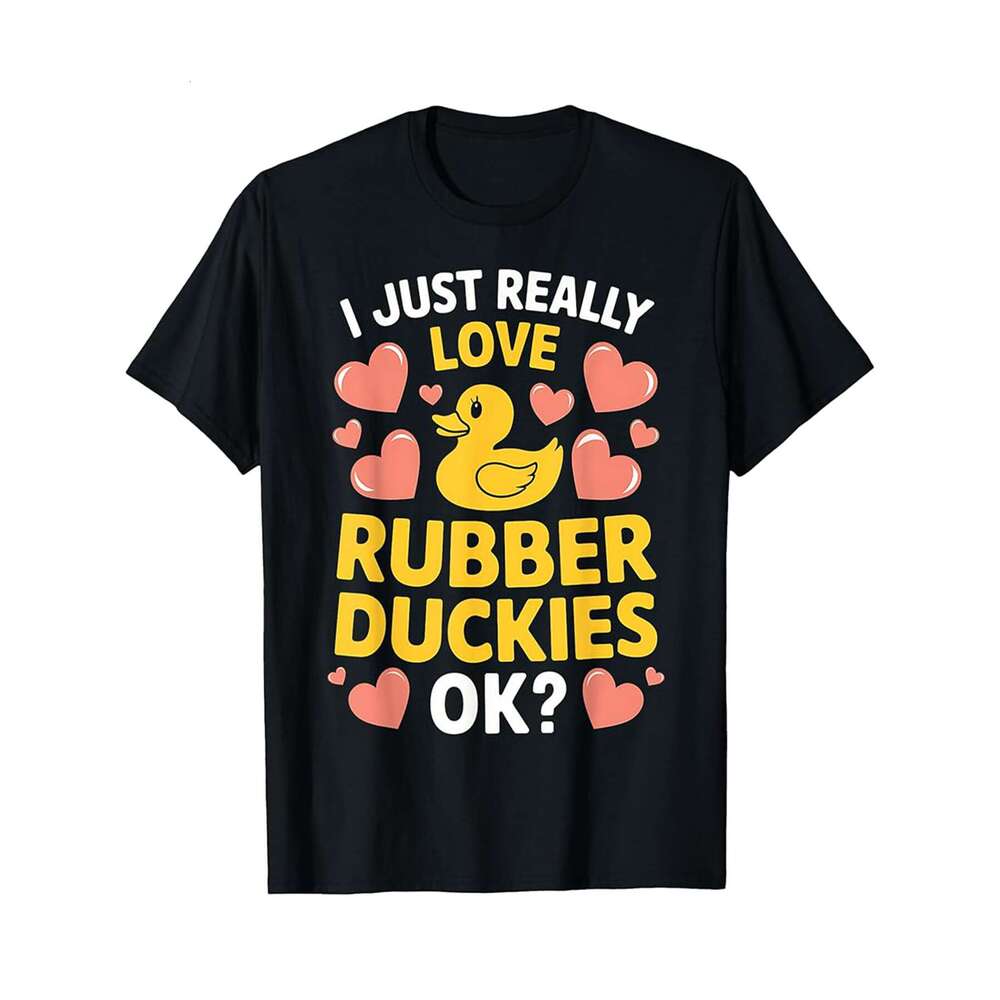 Designer T shirt Rubber Ducky Lover Gift Funny Cute Bath Toy Ducks Bird Lover - 220g T shits