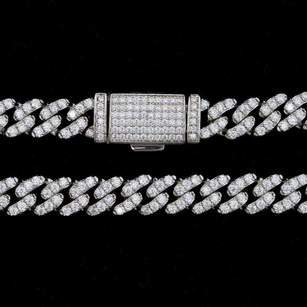 Miami Mens 925 Sterling Silver Moissanite Cuban Link Bracelet