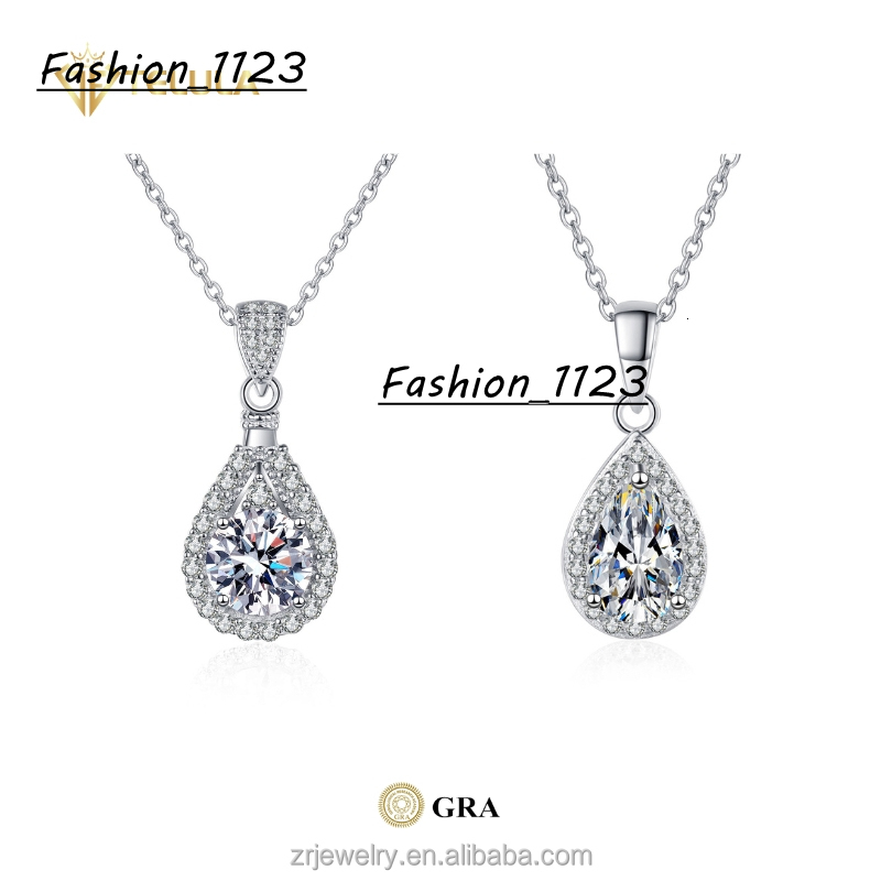 S925 Silver Mossanite Necklaces Fine Mossanite Jewelry Necklace Custom Mossanite Fine Jewelry Necklace