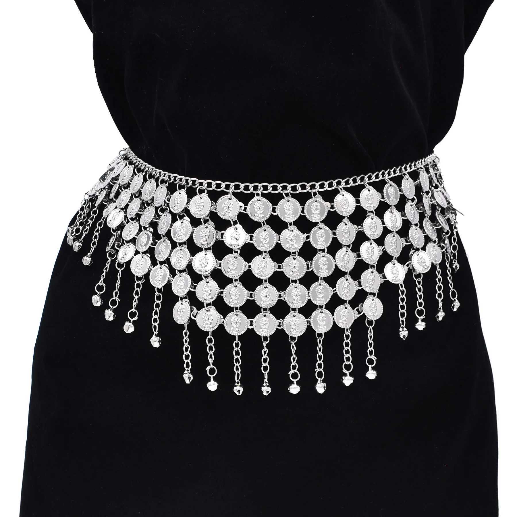 Ethnic style coin waist chain tattoo jewelry dance sexy belly band statement Arab Indian Trkiye Gypsy handmade accessories X250410