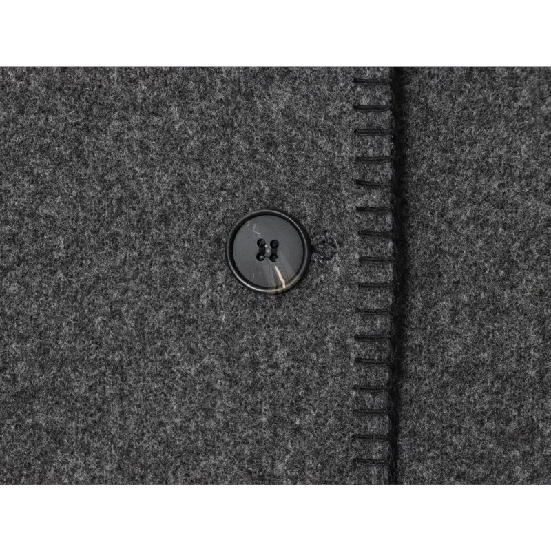 Women Wool Jacket with Wide Shoulder Autumn Vintage High Neck Long Sleeve Button Lady Coats Causal Female Chic Tops 251110