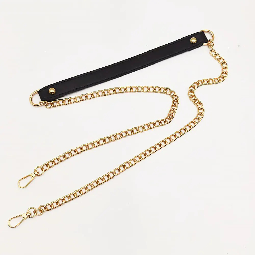 1Pcs 115cm Replacement Shoulder Strap Crossbody Bag Belt Fashion PU Leather Handle with Metal Chains Bag Replacement Accessories 251110