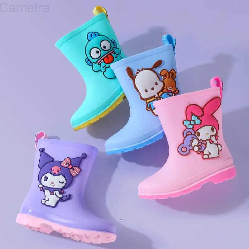 Sanrio New Childrens Boots Sanrios Kuromi My Melody Children Rain Boots Good-Looking Water Shoes High Quality Fashion Rain Boot H251110