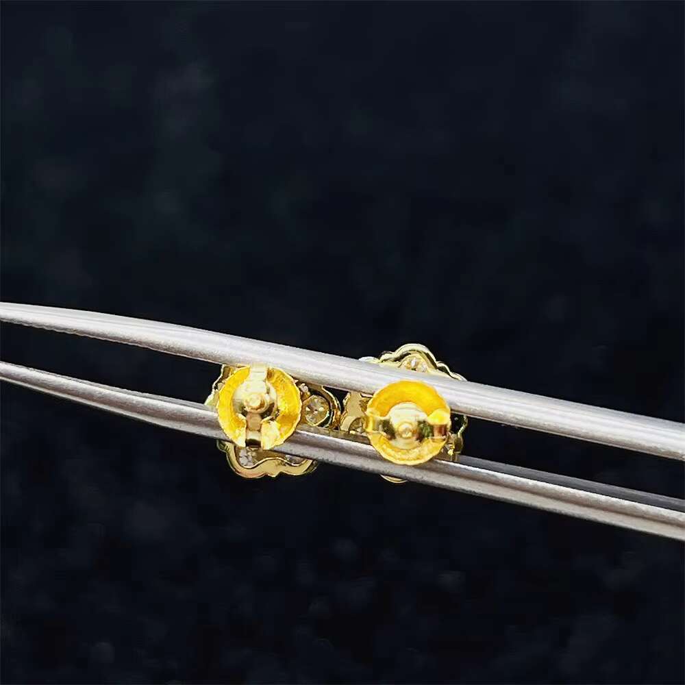 Popular Iced Out Jewelry Best Selling Lowest Price 925 Sterling Silver Gold Plated Jewelry VVS Moissanite Stud Earrings