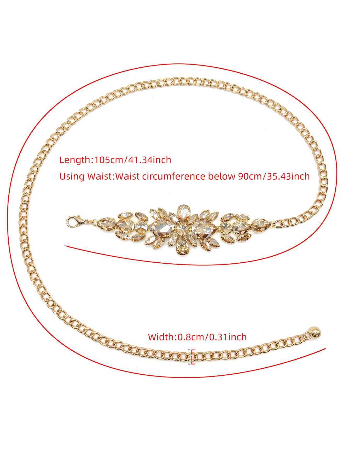 A Rhinestone inlaid with high-quality gold belt corset waist belt and accessories X250410