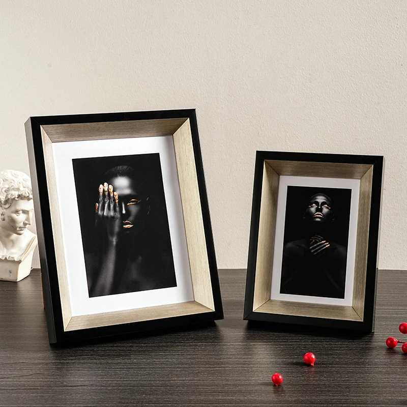 retro black gold display platform 6-inch 8-inch 10 inch photo A4 ornament Wall mounted high-end art frame L251110 H260306