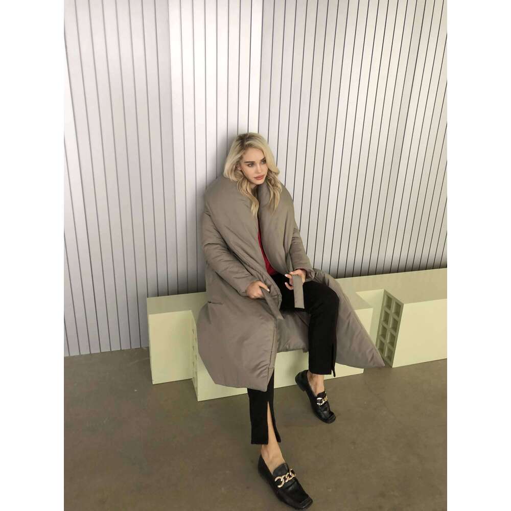 New Design Women Winter Degree Thick Coat Warm Parka Oversized Maxi Long Coat With Belt Casual Outerwear