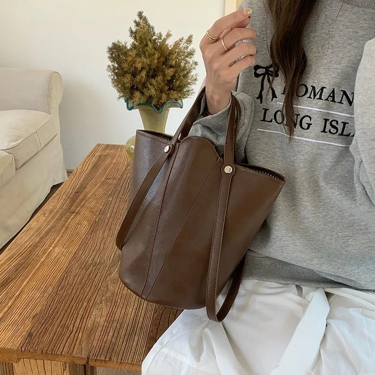 Vintage PU Leather women handbag female Bucket Shoulder bags ladies Handbags and Purses lady Crossbody bags bolsos R251110