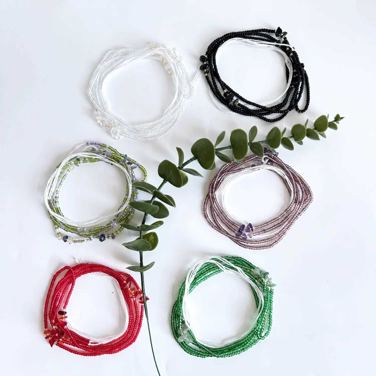 Boho Natural Crystal Ced Stone Bead Waist Chain Used for 115cm Handmade Colored Seed Bead Jewelry Gifts in Warm Summer X250410