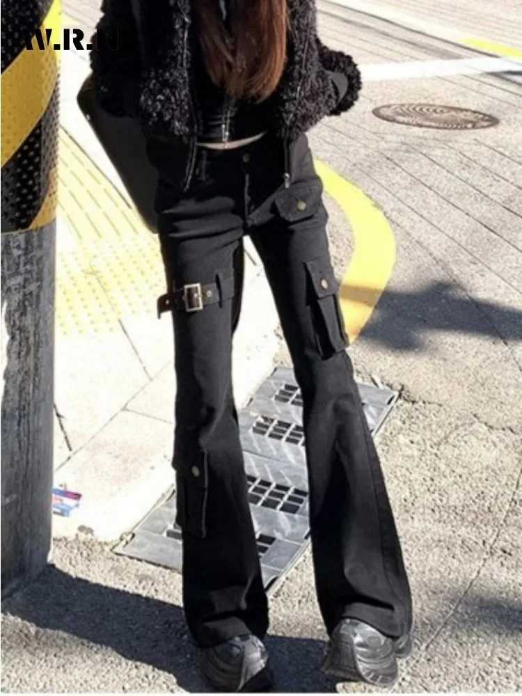 Aesthetic Dark Style Street Y2K Slim Fit Jeans Womens Vintage Sheath Gothic Pants High Waisted Hotsweet Black Denim Trouser C251110