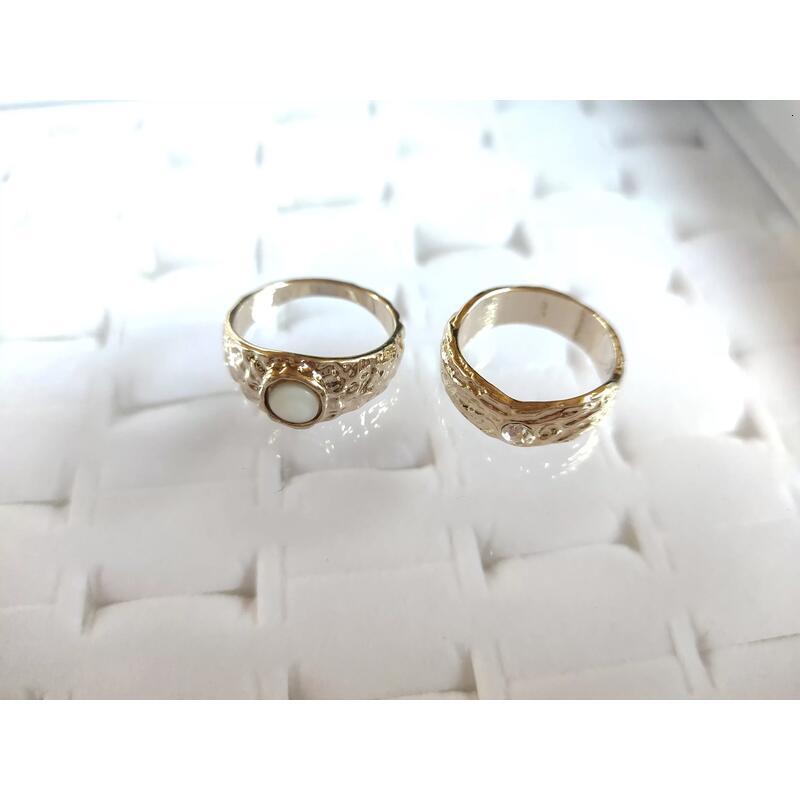 Shining Fingertips 14K gold resplendent ring set, blooming luxurious charm TY