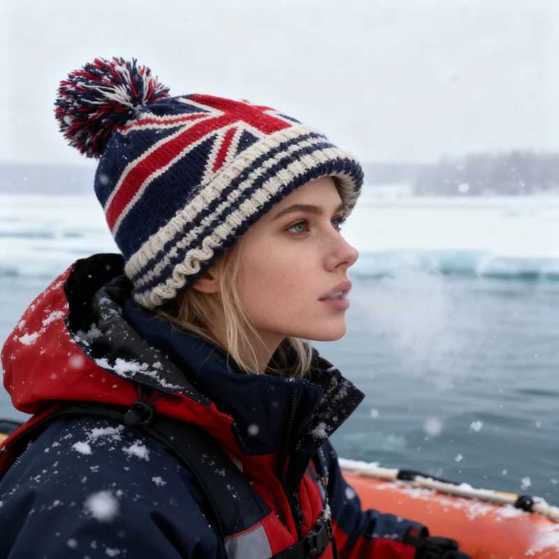 1pc Winter Knit Warm Beanie Hat for Men Women British American Flag Printedsuitable for Outdoor Ski Sport Hiking Windproof CapXJ251110