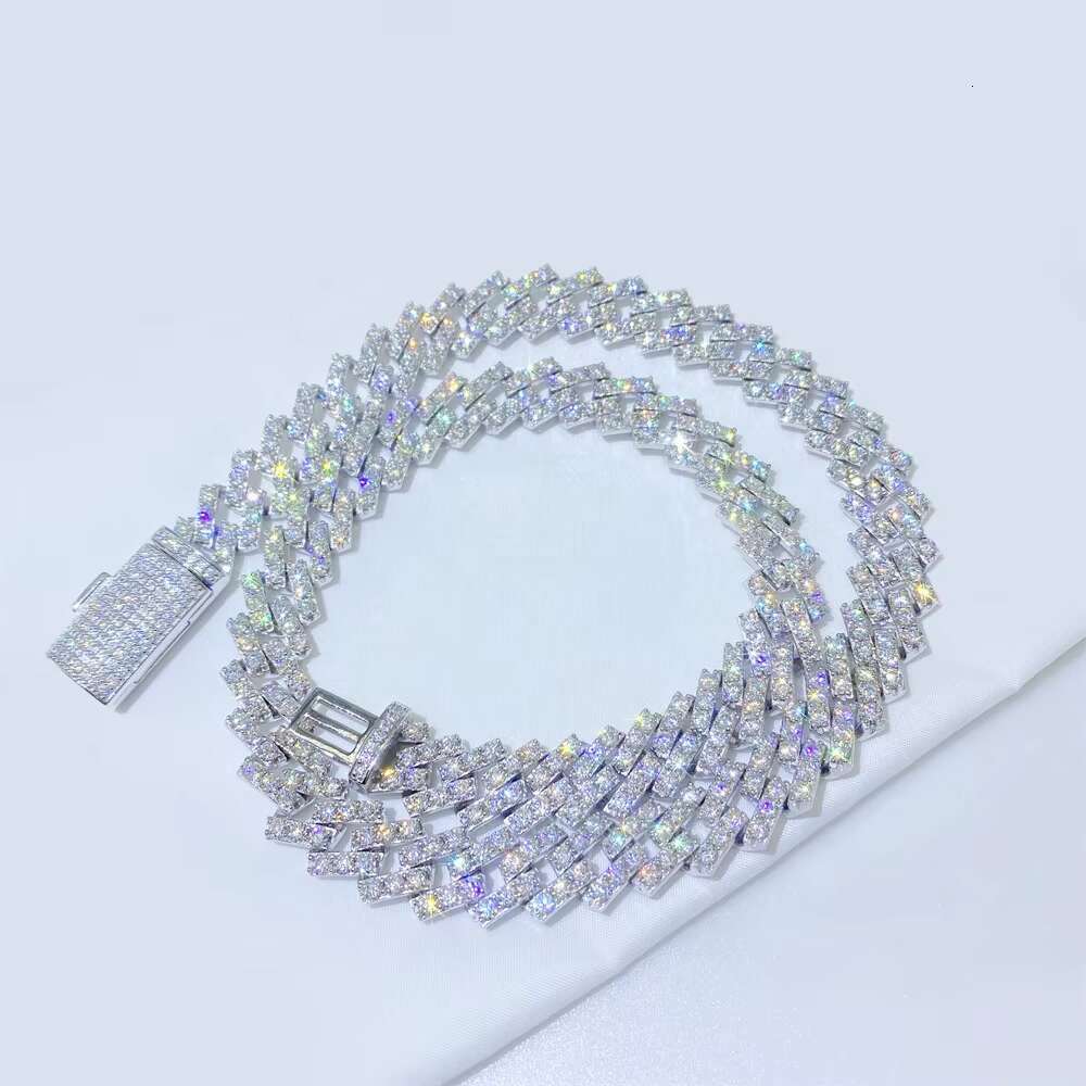 Bussdown 8mm thick 10mm 13mm pure sier chilled VVS silica Cuban chain bracelet