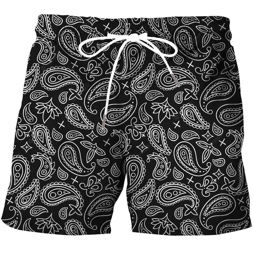 Mens 2024 New Four sided Beach Fun Cash Pattern 3D Shorts Basketball Pants Swimsuit X250410