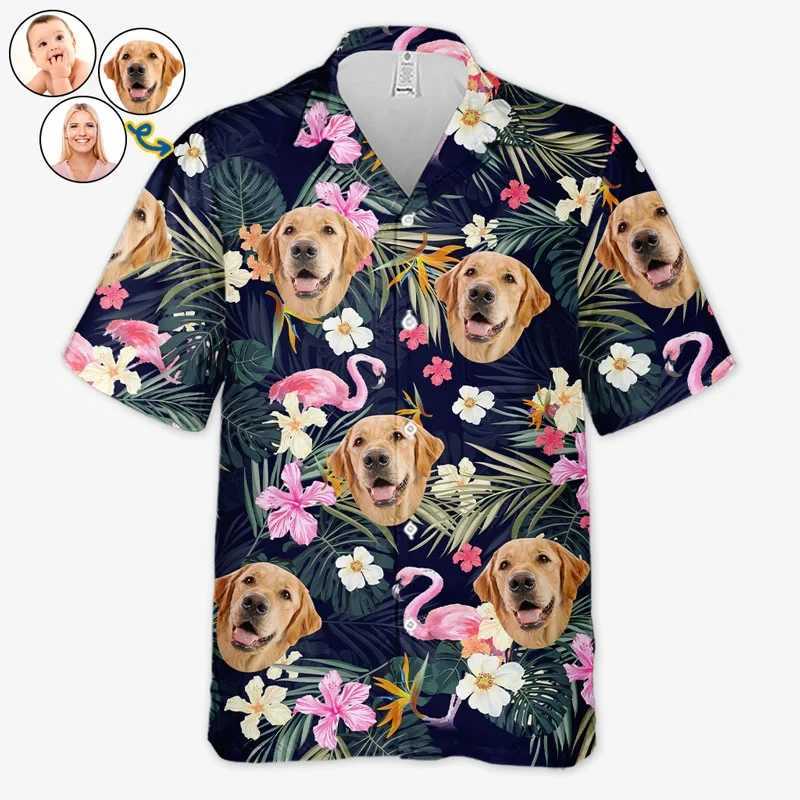 Customized dog face Hawaiian Aloha shirt full print personalized custom pet graphic beach shirt for men and women pet owner gift X250410