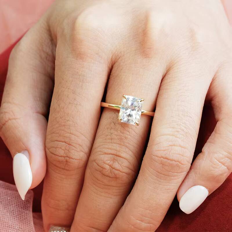 Starsgem Custom Fine Jewelry 14K Gold Authorized VVS Diamond Wedding Ring Woman Engagement Moissanite Ring for Women