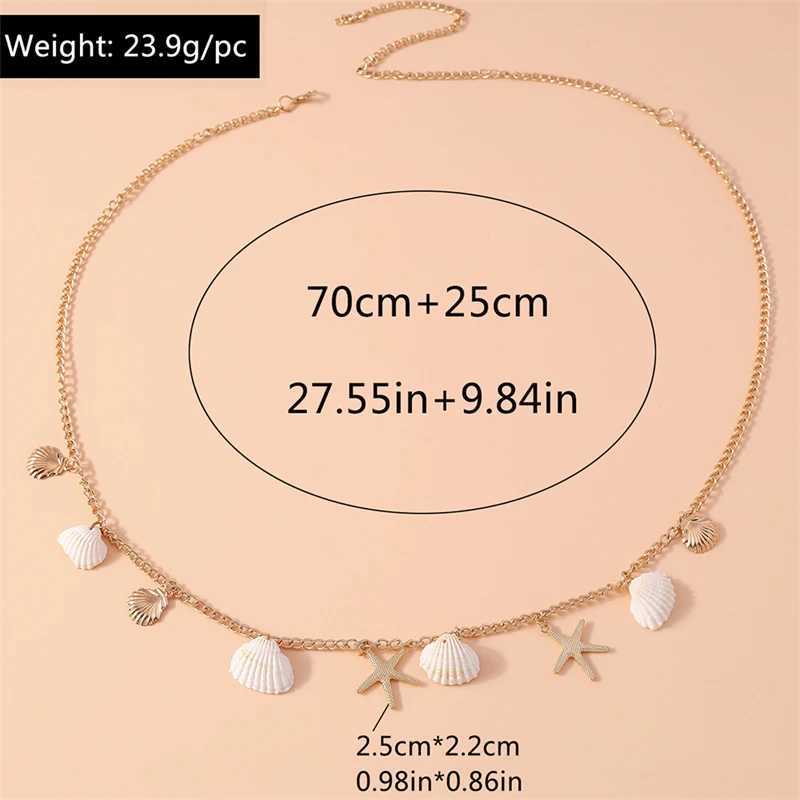 Fashionable starfish shell waist belly chain suitable for hot summer beach sexy belt bikini girls holiday jewelry gifts X250410