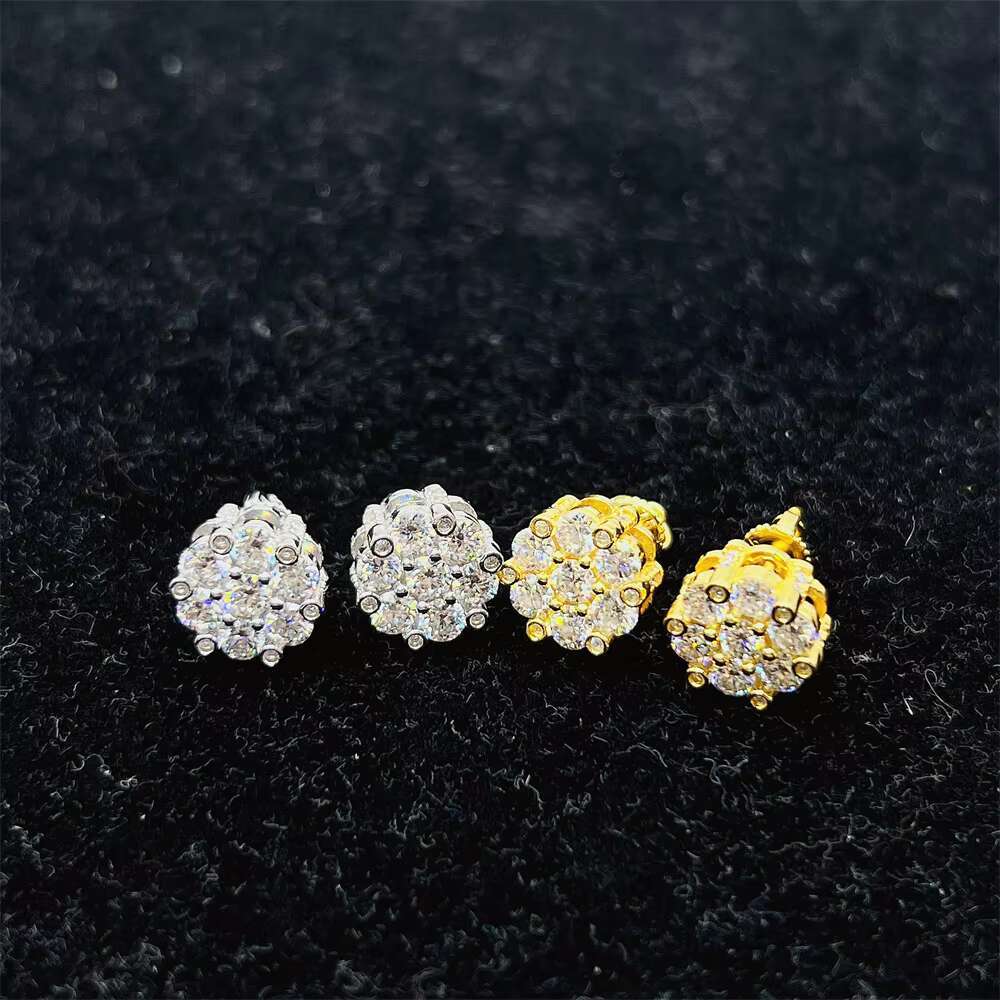 Hotsale 925 Sterling Silver Jewelry Lowest Price DEF Round Brilliant Cut Moissanite VVS Stud Earrings