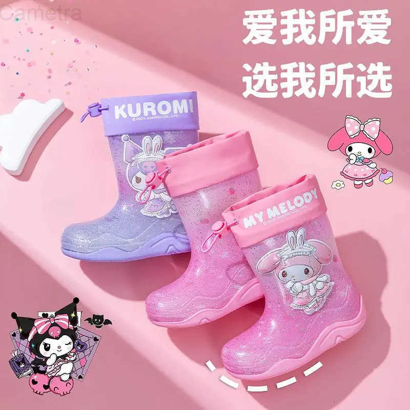 Sanrio Cute Childrens Boots Cartoon Sanrios Kuromi My Melody Children Rain Boots Good-Looking Water Shoes High Quality Rain Boot H251110