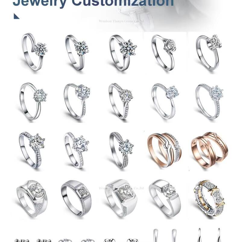 Tianyu Gems Jewelry Charm Round Brilliant Cut Moissanite Unique 14K 18K Yellow Gold Sterling Silver Anklets Bracelet