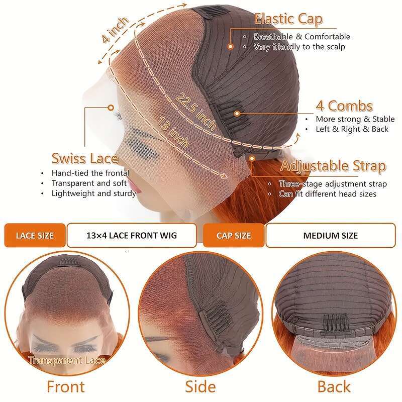 Black FridayGinger 13X4 Straight 350 Color 180 Density Hd Lace Front Wigs Human Hair For Women